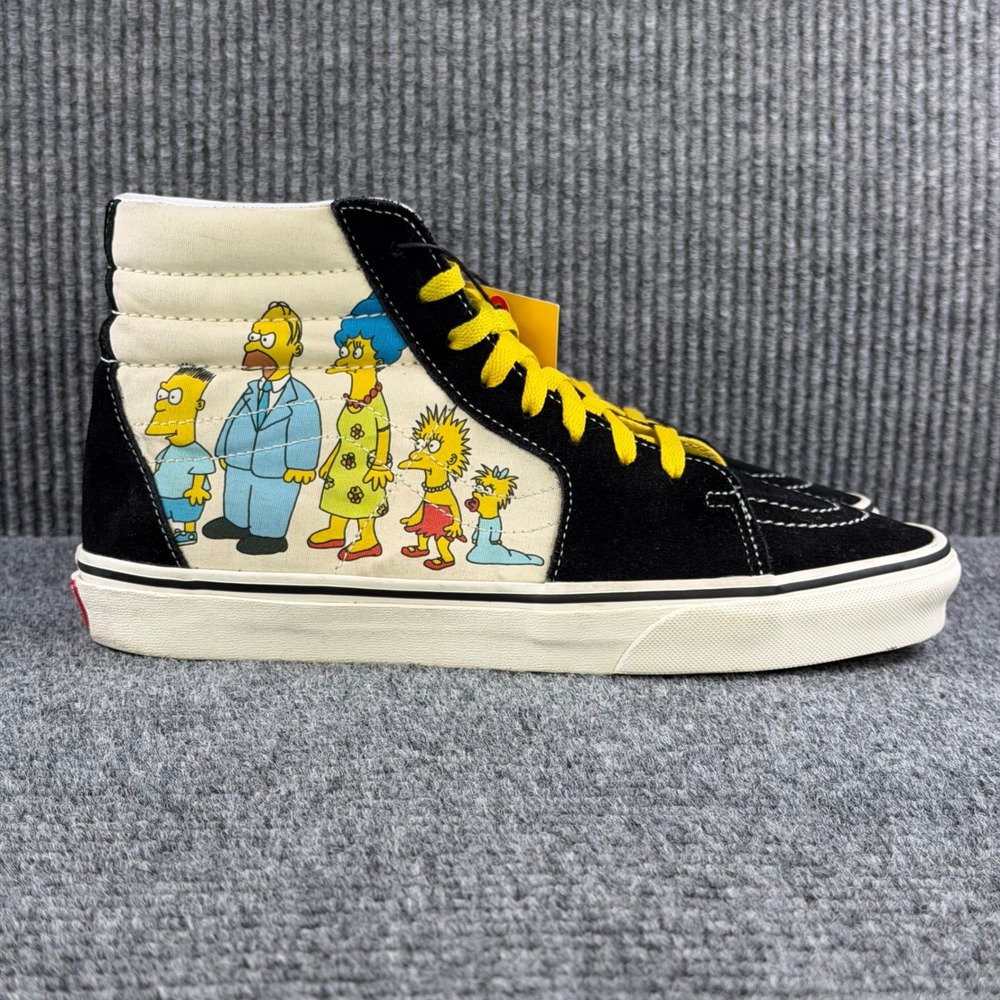 NEW Vans The Simpsons Sk8-Hi Family Sneakers Black Yellow Men 10 Women 11.5 - Picture 2 of 13